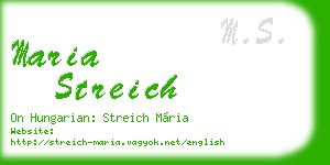 maria streich business card