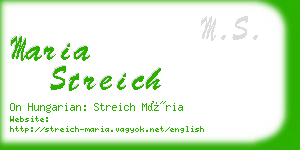 maria streich business card